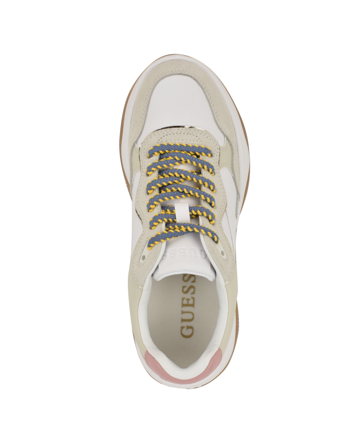 Guess Women's Happy Lace Up Chunky Outsole Retro Jogger Sneakers -Grey Multi