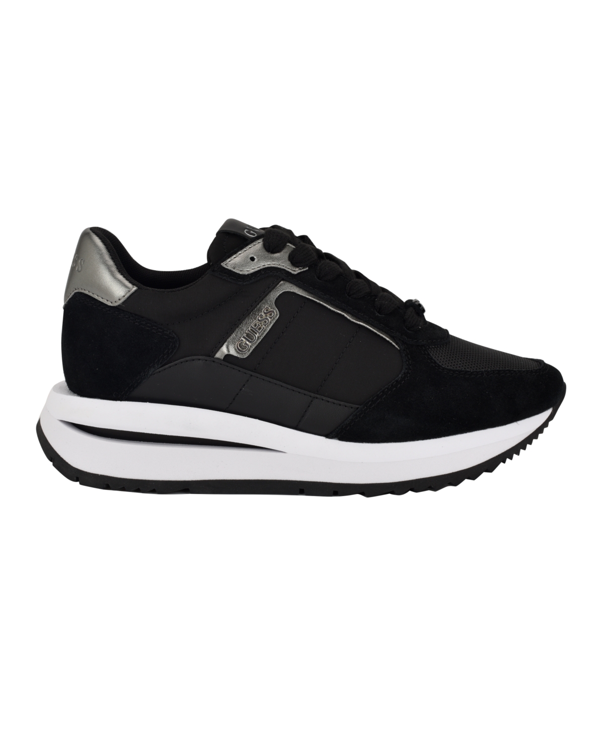 Guess Women's Energy Round Toe Retro Jogger Sneakers In Black