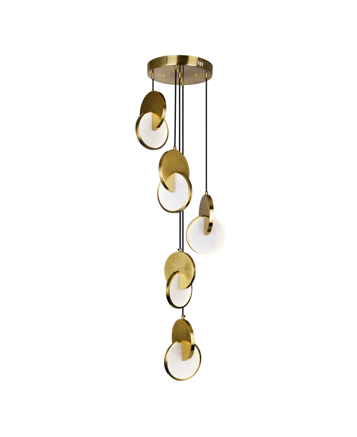 Shop Cwi Lighting 12" Metal Tranche Led Pendant In Brushed Brass
