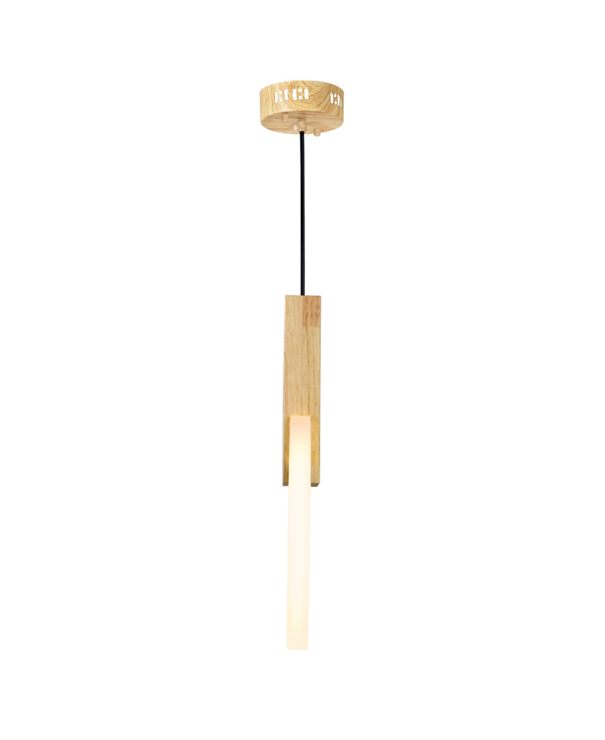 Cwi Lighting 12" Metal Anello Led Mini Pendant In White Oak