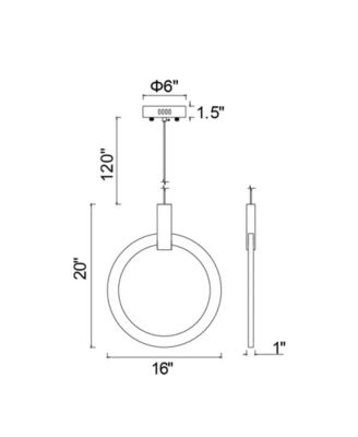 20" Metal Anello LED Pendant