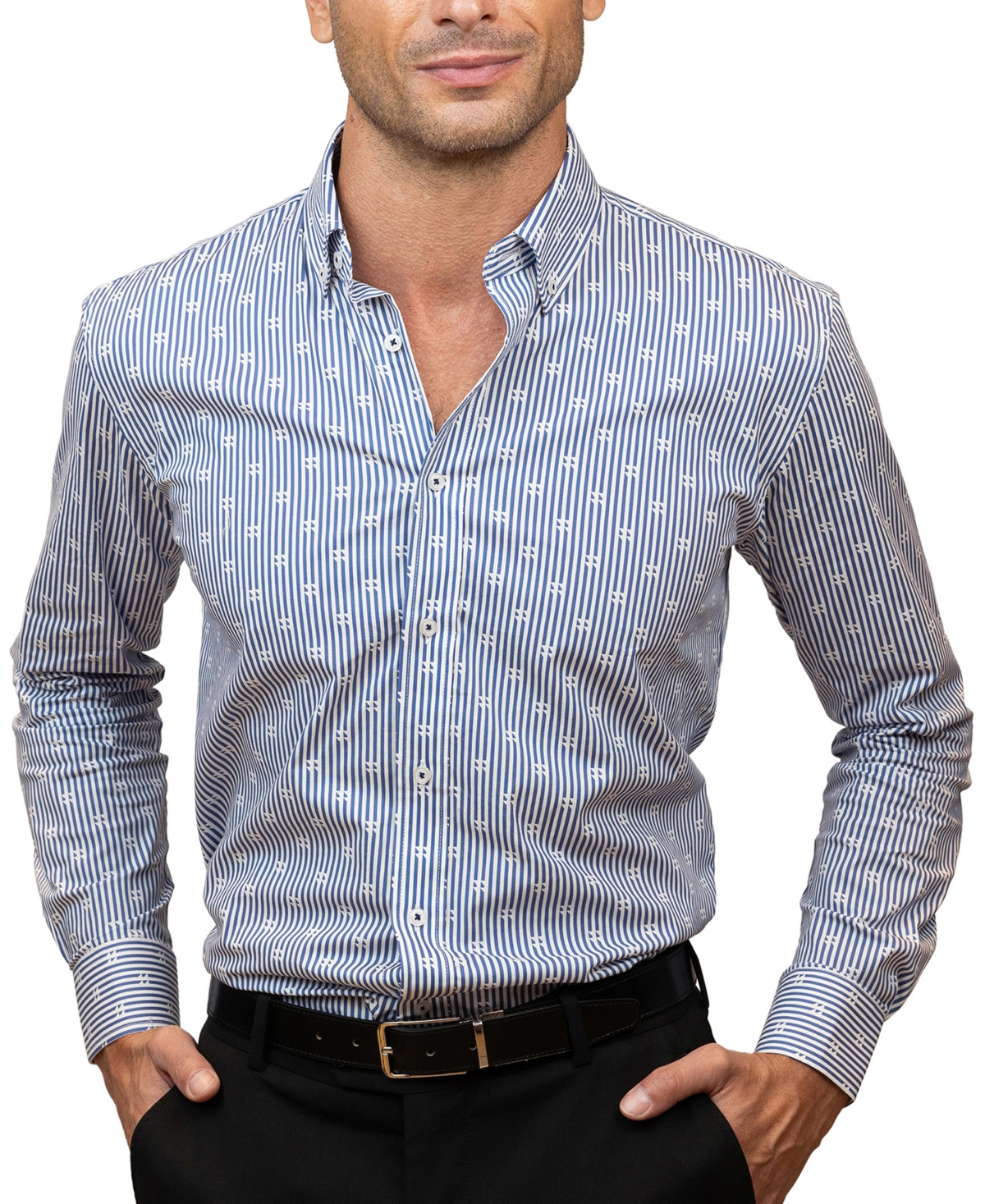 Tayion Collection Men's Slim-Fit Dress Shirt