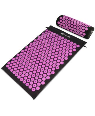 Acupressure Mat and Pillow Set - Black/pink