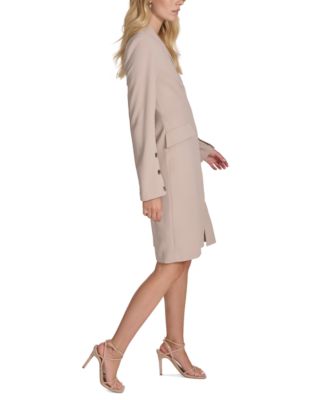 Calvin Klein Women s Scuba Crepe Long Sleeve Jacket Dress Macy s