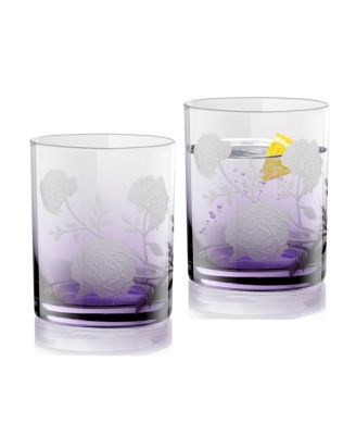 Peony Double Old-Fashioned Glasses, Set of 2