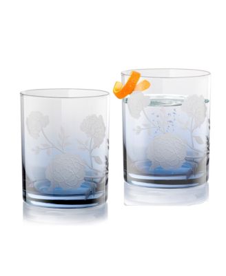 Peony Double Old-Fashioned Glasses, Set of 2