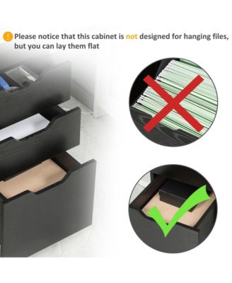 3 Drawer File Cabinet Storage Organizer W/ Caster Wheels,