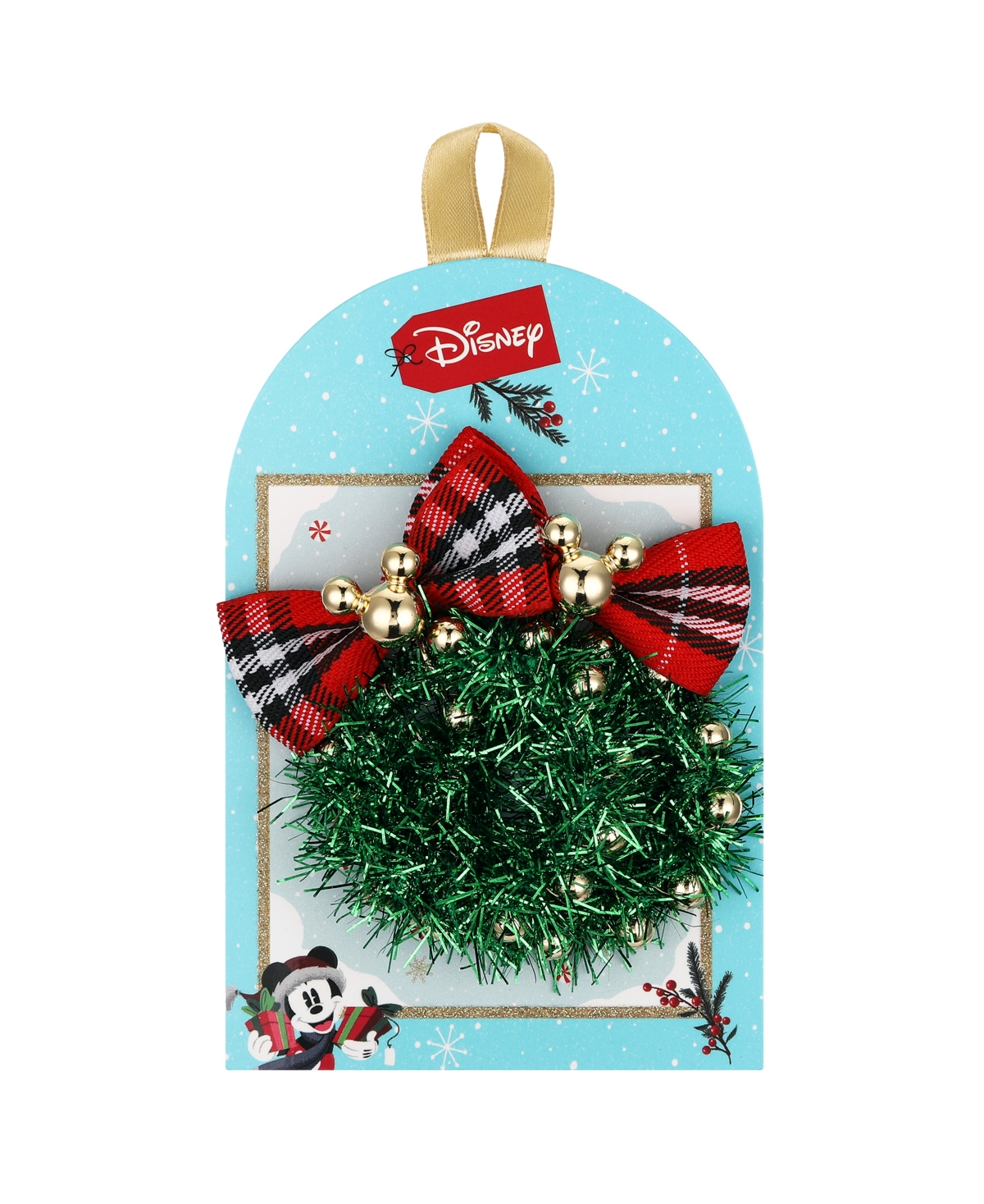 Disney Gold Mickey Mouse Santa Hat And Star Stud Drop Earrings In Gold