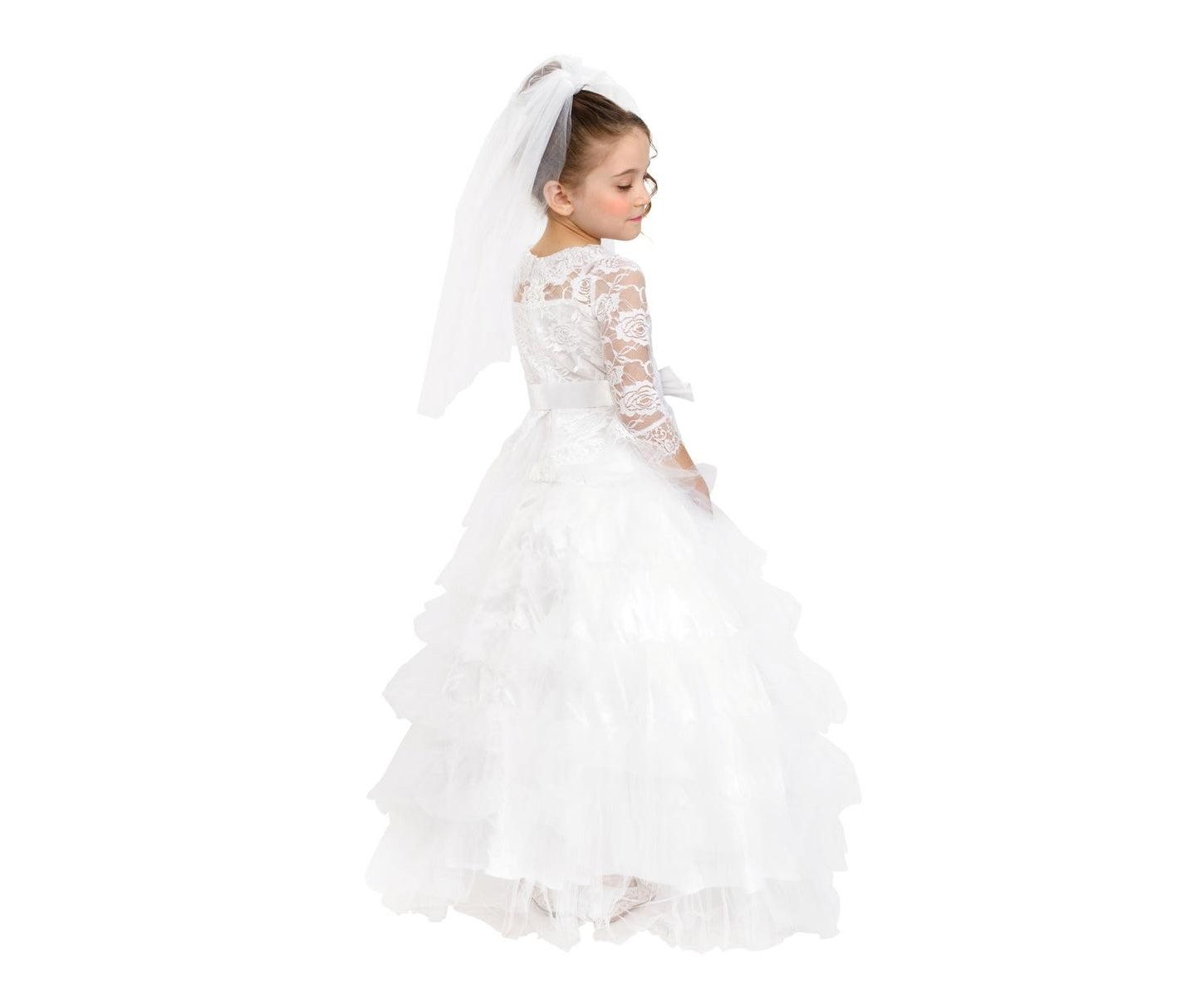 Платье Dress Up America Bridal with Wedding Veil Costume для девочек-малышей, цвет: Белый — фото 5