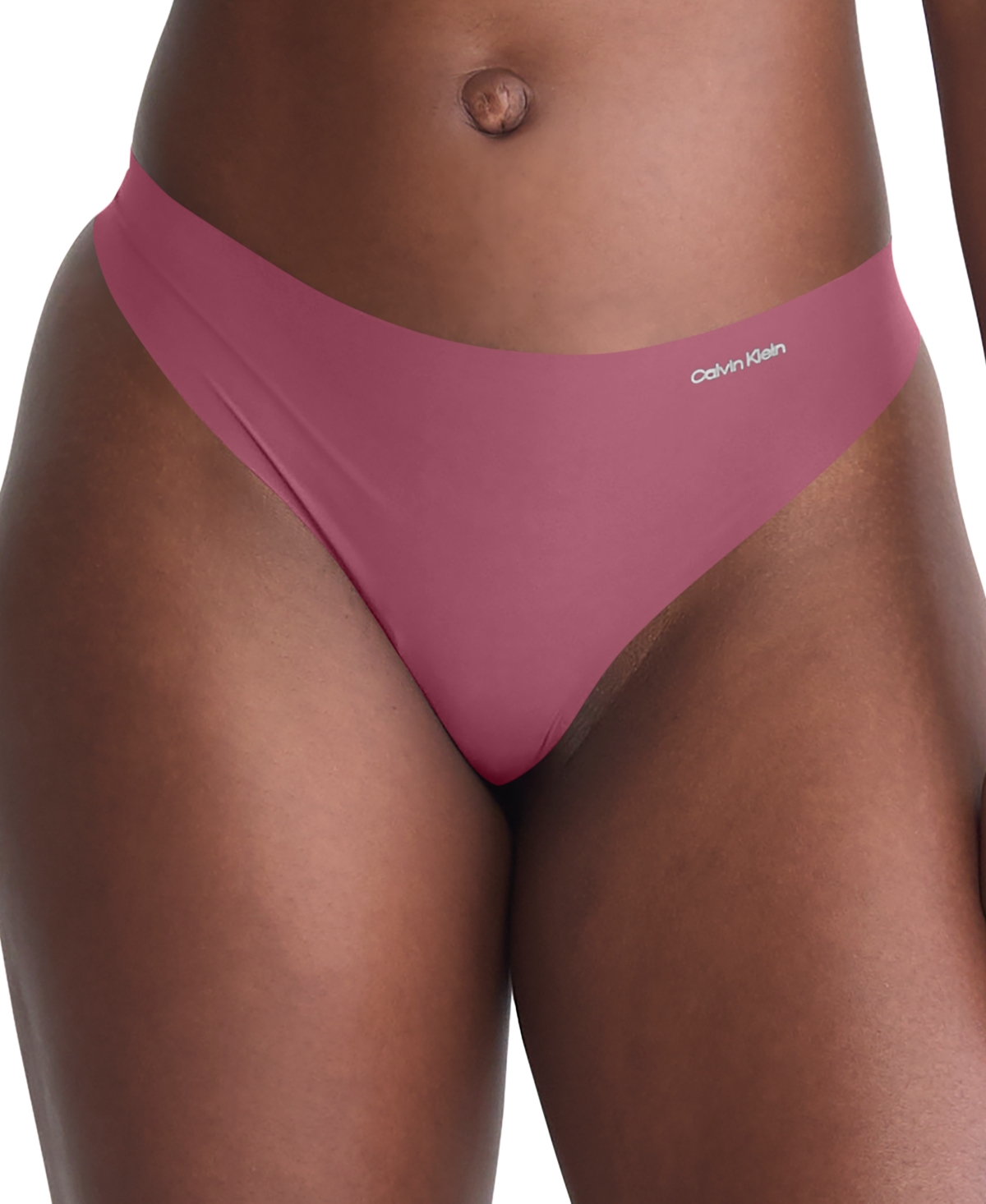 Calvin Klein Women's Invisibles Microfiber Stretch Thong Underwear D3428 In Deep Mauve
