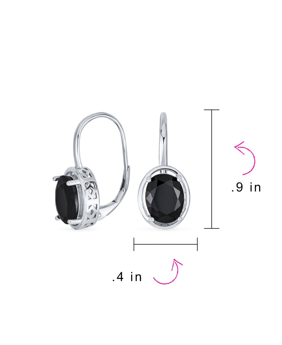 Bling Jewelry Cubic Zirconia Purple 3.60 Ct. Oval 9MM X 7MM Cz .925 Sterling Silver Filigree Style Dangle Drop Earrings For Women Lever Back