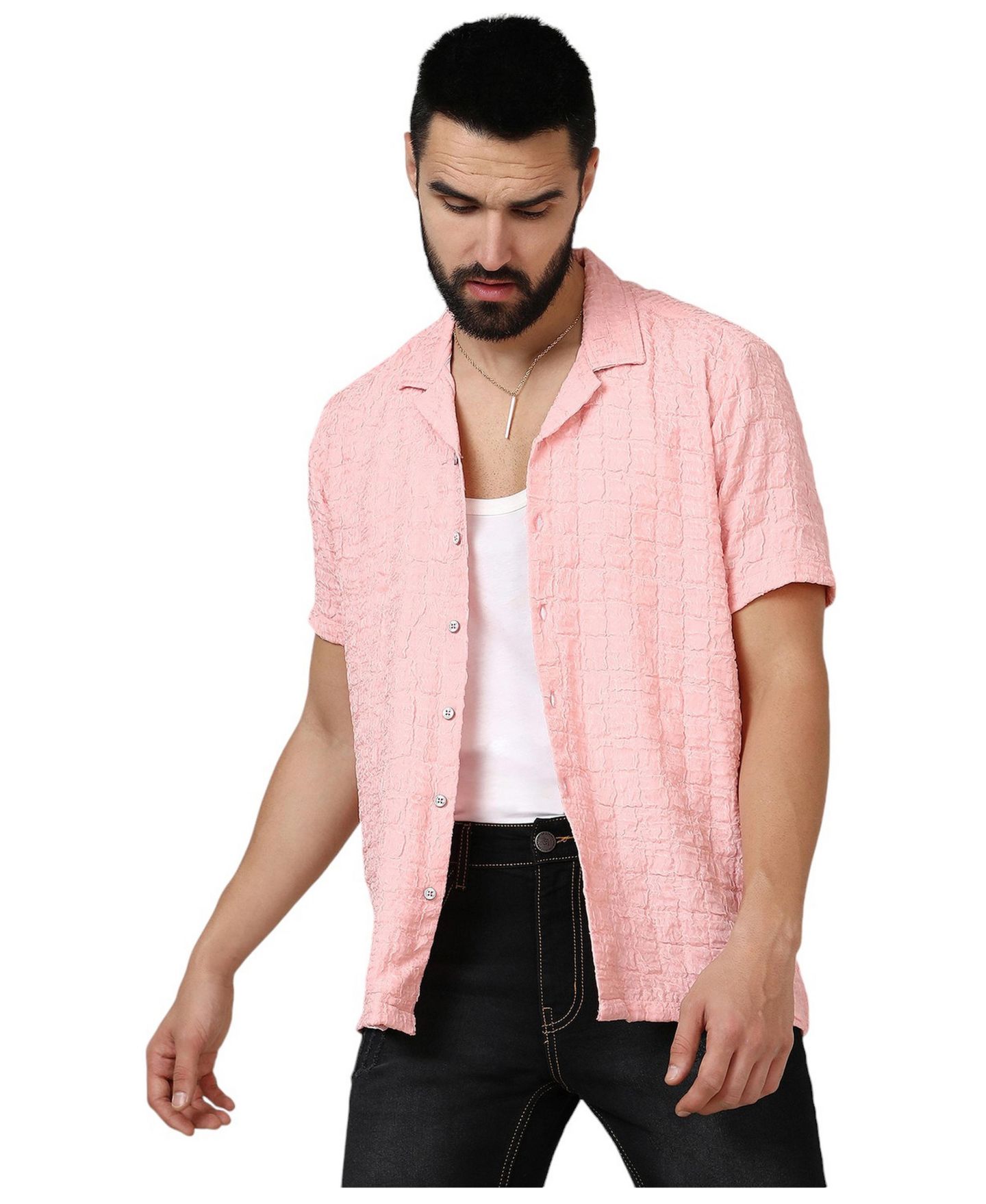 Мужская рубашка Cahoot Campus Sutra Baby Pink Box-Creased, цвет: Розовый — фото 1