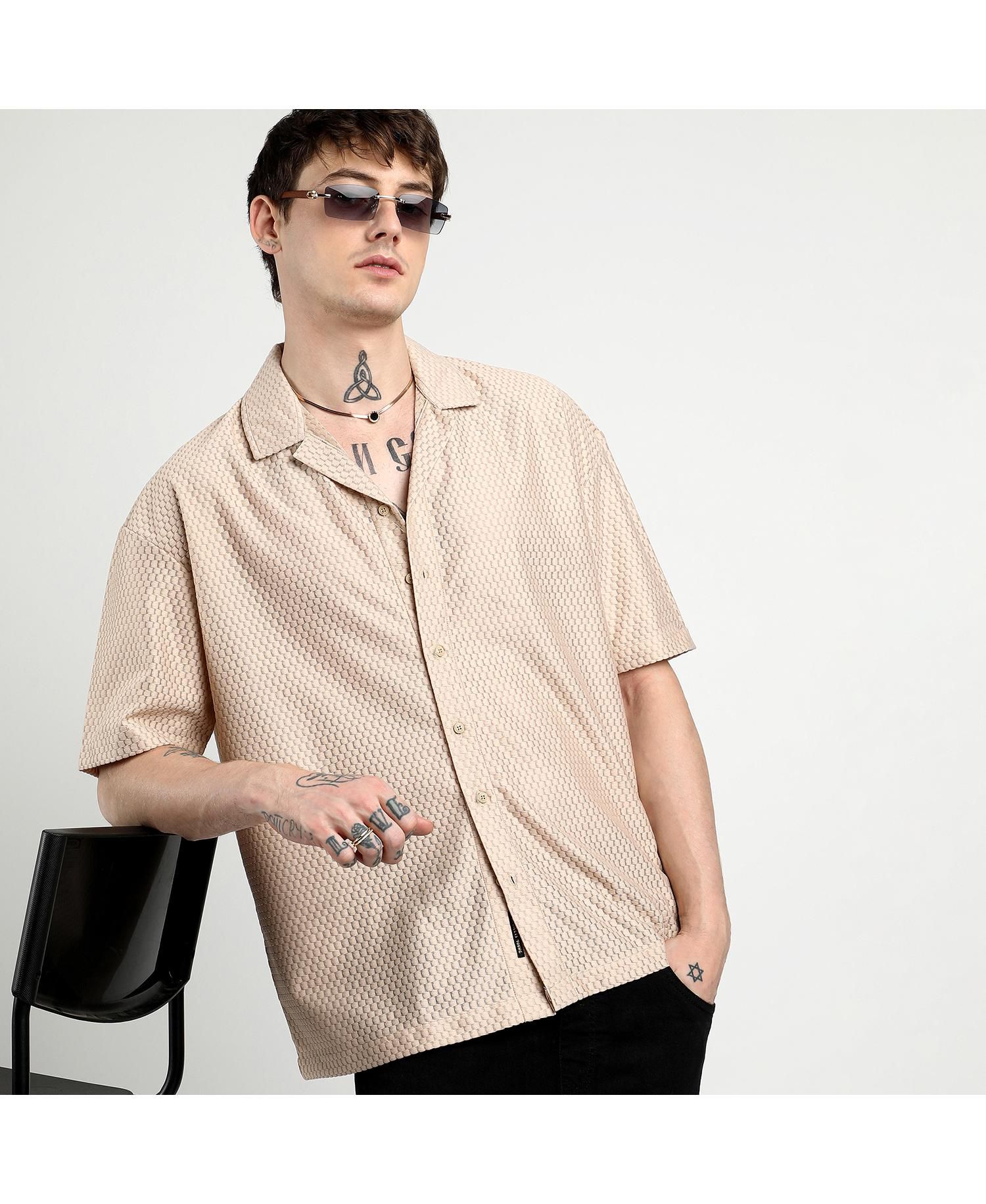 Men's Splash Plaid Oversized Shirt