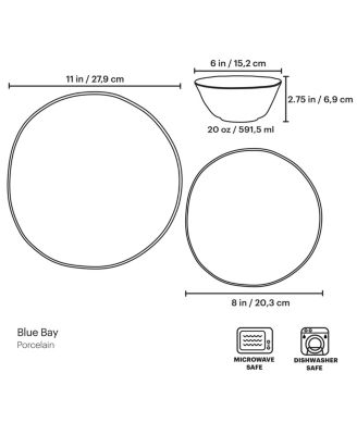 Blue Bay 12 Pc. Dinnerware Set, Service for 4