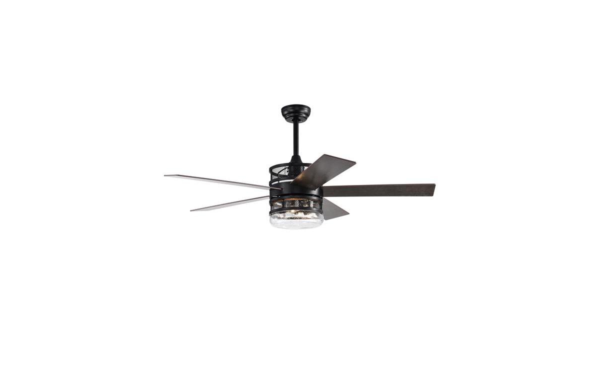 Slickblue Blade Lighted Ceiling Fan with Remote Control & Optional Glass Shade – Matte- Black
