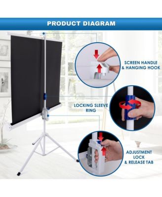 Tripod Stand Projector Screen, 40-Inch