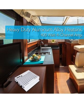 4-Ch. Elite Series Marine Amplifier, Waterproof, 400 Watt, Dual MOSFET Power Supply