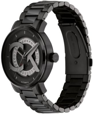 Unisex Iconic Automatic Ionic Plated Black Stainless Steel Bracelet Watch 40mm