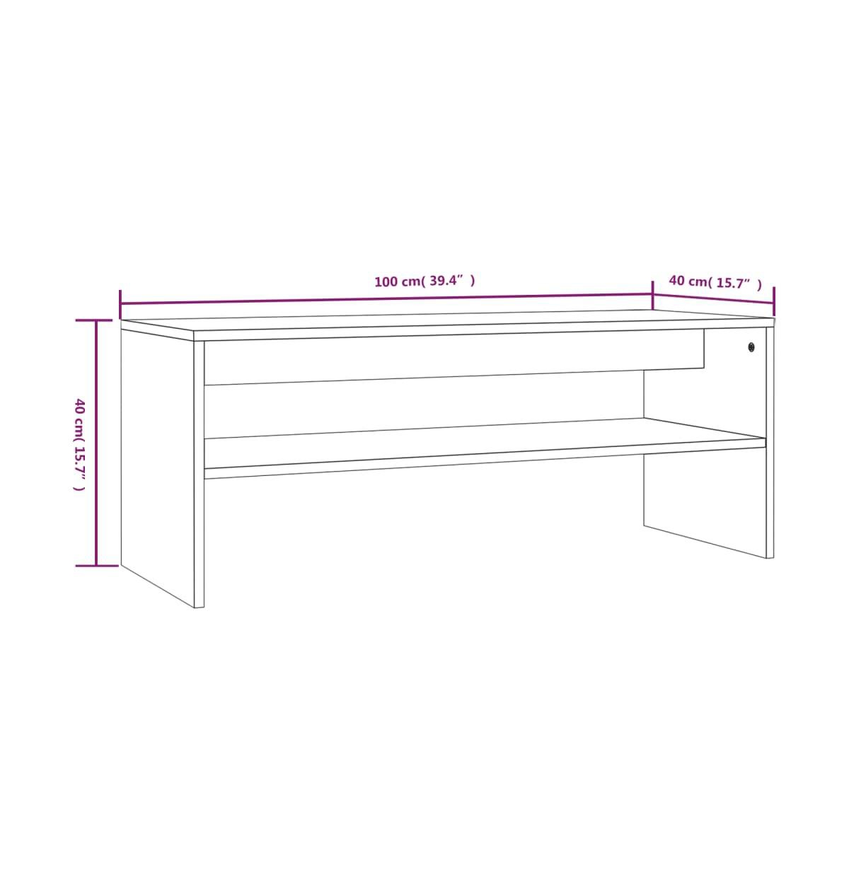 vidaXL Coffee Table Smoked Oak 39.4