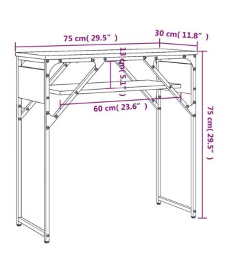 Console Table with Shelf Smoked Oak 29.5"x11.8"x29.5" Engineered Wood