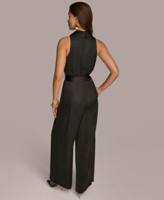 Donna Karan New York Women's Shawl-Collar Tie-Waist Jumpsuit - Macy's
