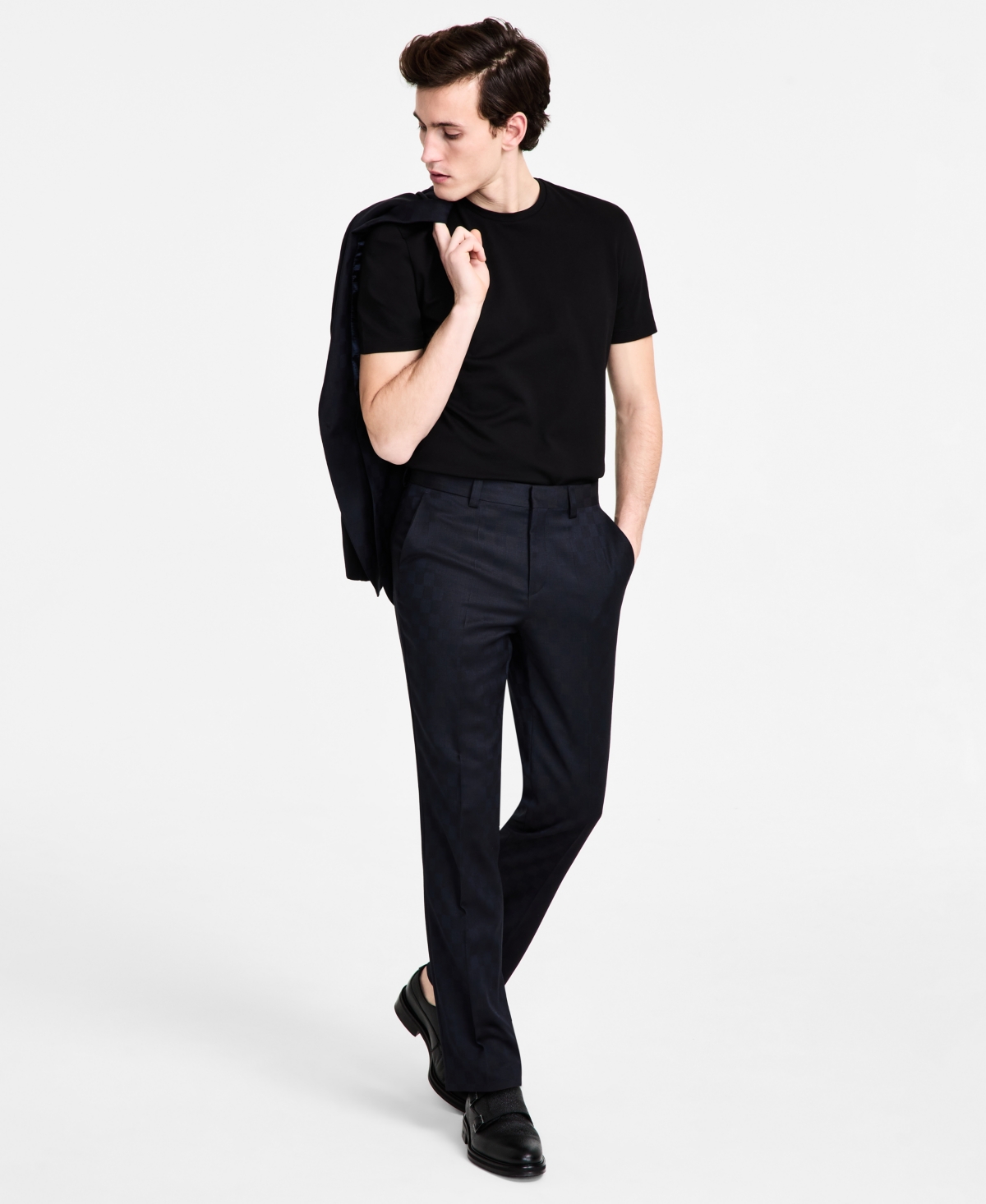 Hugo Boss Hugo By  Men's Modern-fit Wool Blend Suit Pants In Navy Check
