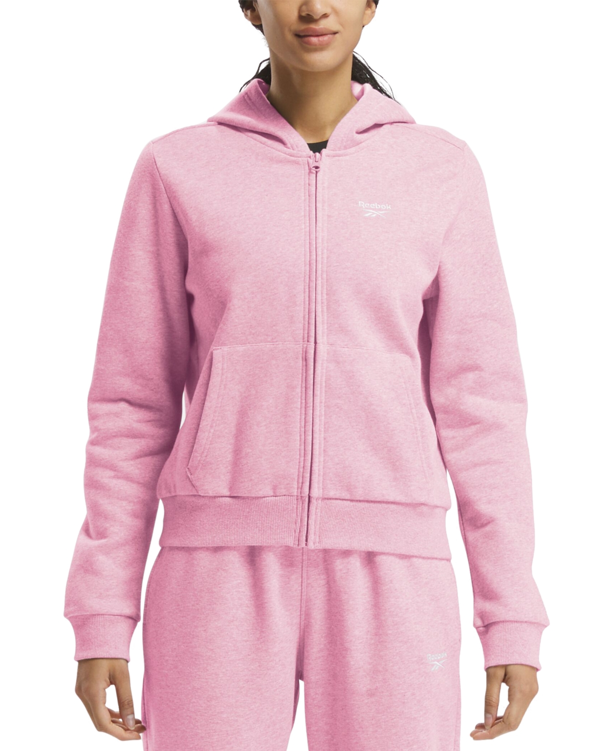 Reebok Women's Identity Small Logo Full Zip Hoodie In Astro Rose