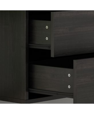Black Wood Dresser Chest of Drawer With 6 Drawers