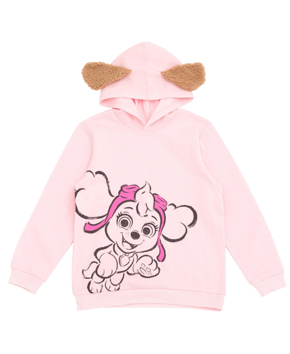 Paw Patrol Little Girls Fleece Cosplay Pullover Hoodie and Jogger Pants Outfit Set - skye