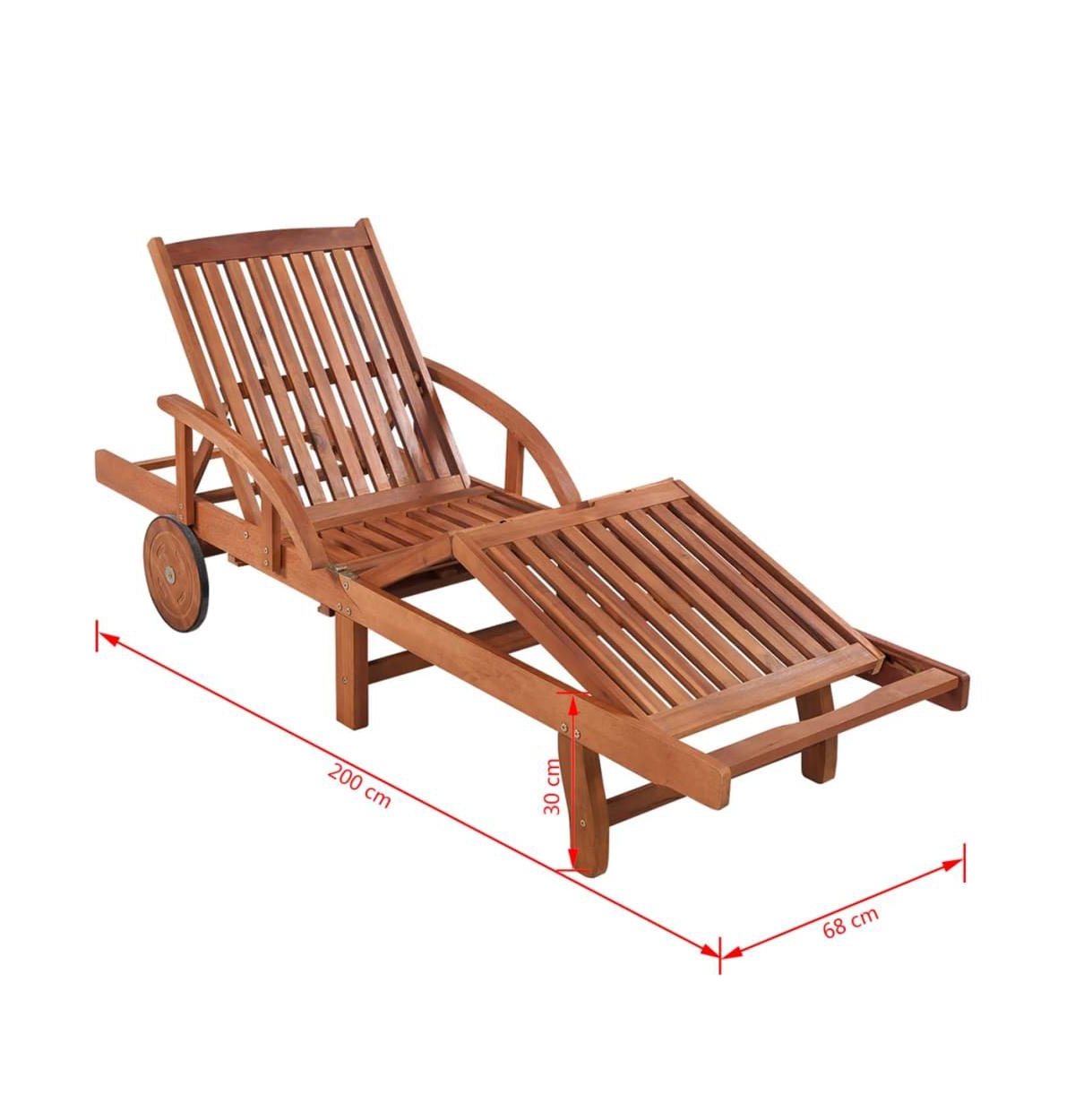 vidaXL Sun Lounger Solid Acacia Wood