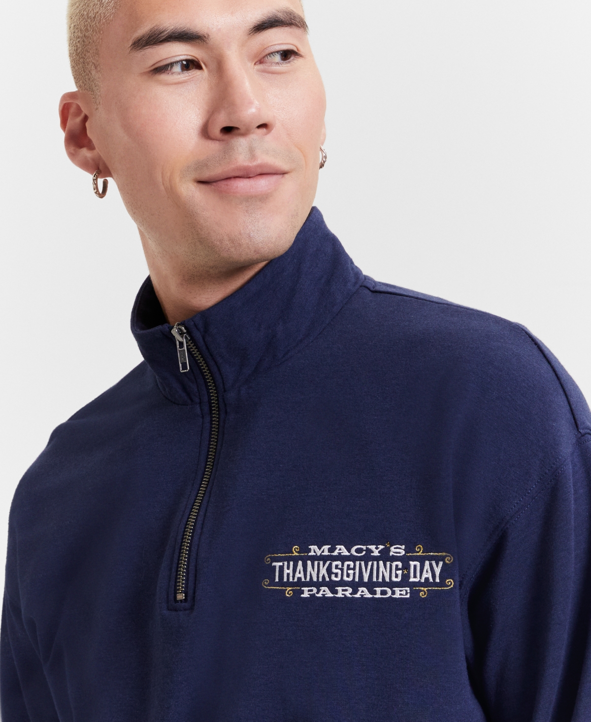 Macy's Thanksgiving Day Parade Unisex Mock-Neck Quarter-Zip Sweatshirt, Created for Macy's