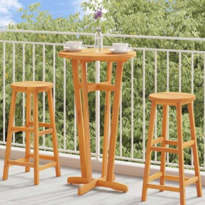 Garden Bar Table Natural Brown Solid Acacia wood Standard Durable