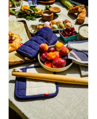 Quilted Solid-Color Oven Mitts, Set of 2