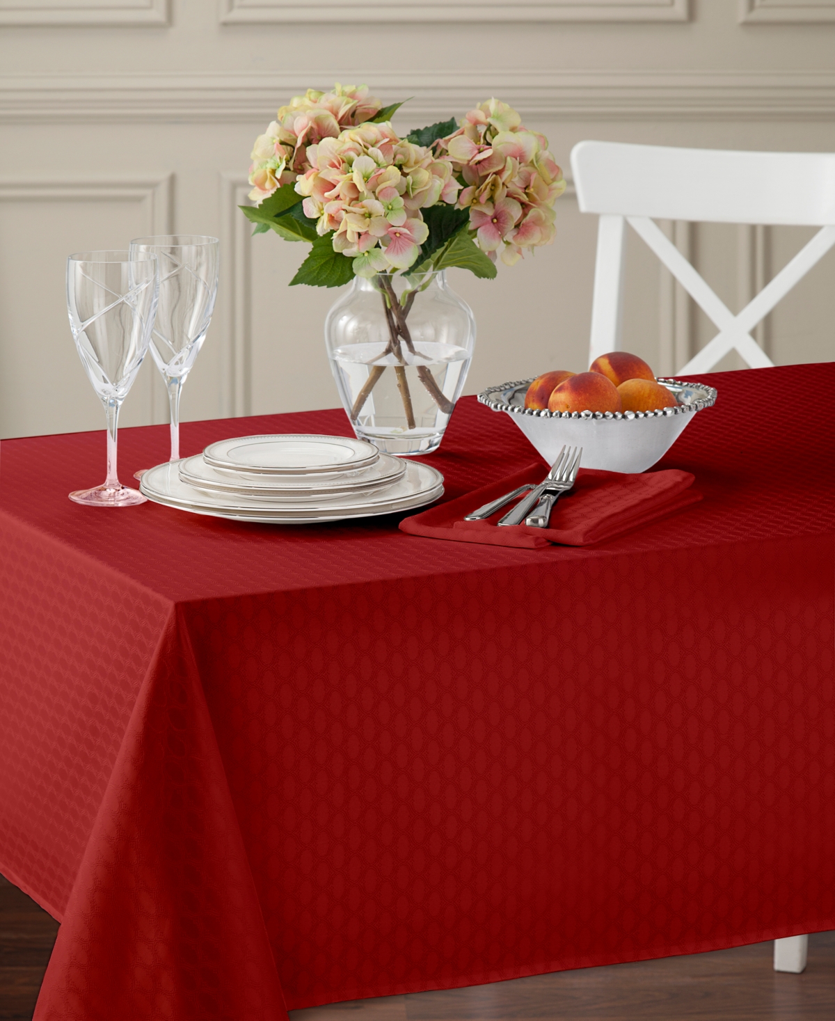 Lenox Olivia Oblong Tablecloth, 60" X 102" In Red