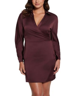 GUESS - Women's Tanya Collared Long-Sleeve Dress