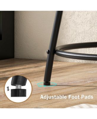 2-Tier Side Table Compact Round Metal Frame Coffee Table w/ Open Shelf Brown