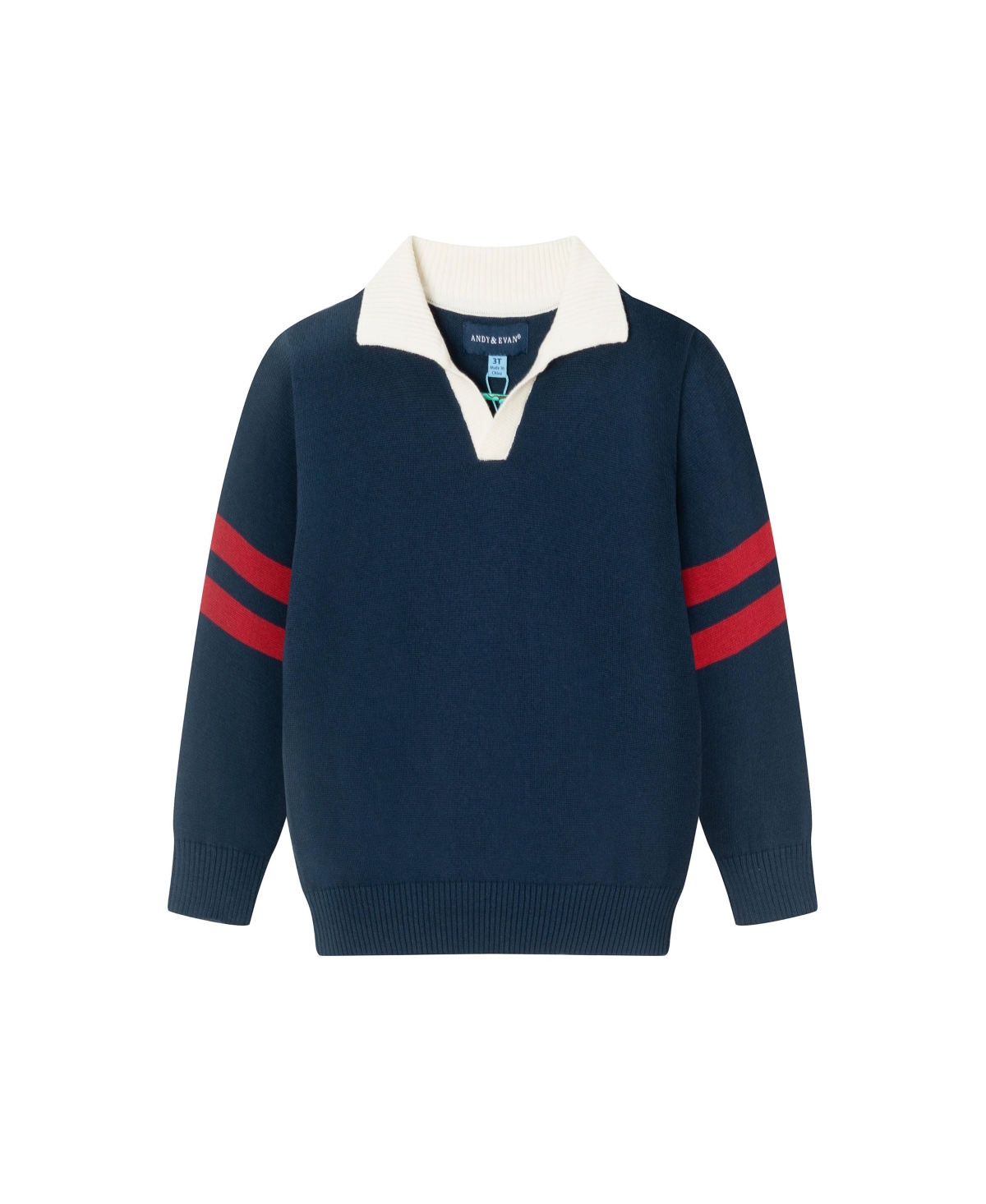 Andy & Evan Toddler Boys Toddler/ChildCollared Sweater w/Cognac Hybrid Pant - Navy
