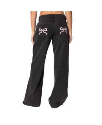 Women's Bow pocket relaxed jeans