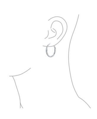 Cubic Zirconia Pave CZ Large Statement Big Hoops Earring 14K Yellow Gold Plated .925 Sterling Silver 1.5 Inch Diameter