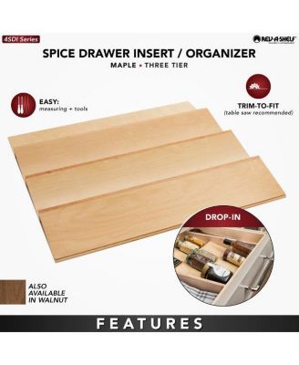 22'' Kitchen Drawer Organizer Insert Spice Rack Three-Tier, 4SDI-24