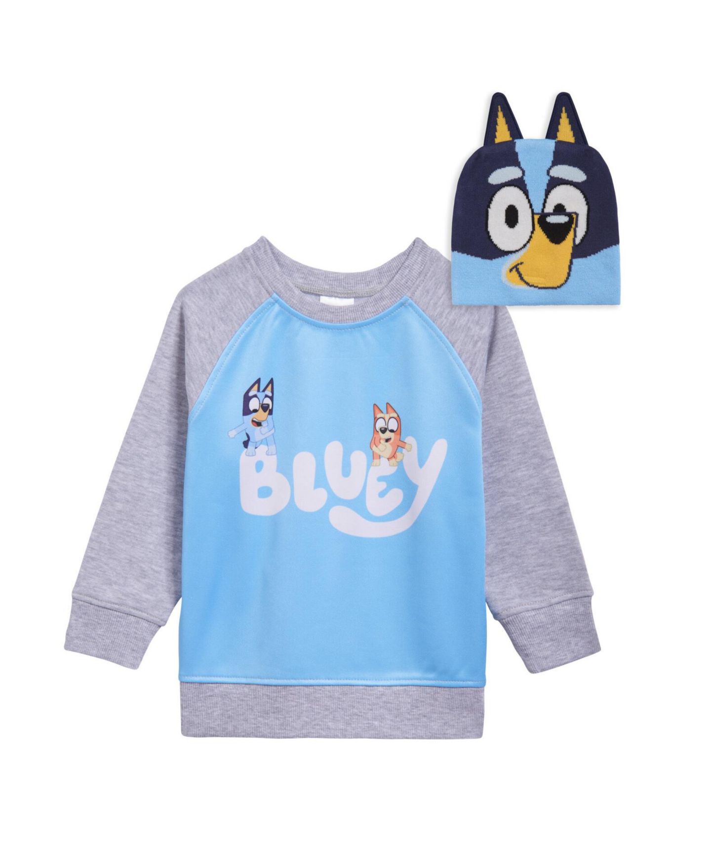 Толстовка Bluey Fleece Sweatshirt and Cotton Gauze Hat для мальчиков-малышей, цвет: Синий — фото 1
