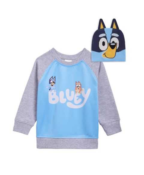 Толстовка Bluey Fleece Sweatshirt and Cotton Gauze Hat для мальчиков-малышей, цвет: Синий