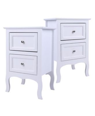 2-Piece Country Style Two-Tier Night Tables Set