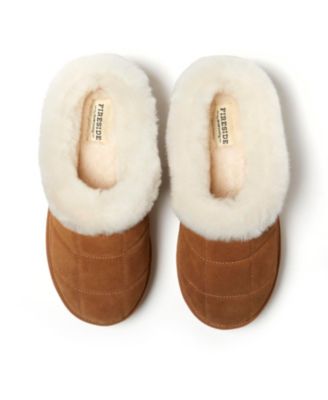 Fireside by Women's Bendigo Genuine Shearling Quilted Platform Clog Slipper