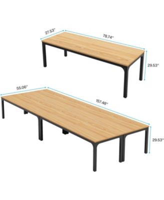 78.74-Inch Conference Table Set of 4, 13FT Conference Room Table, Large Rectangle Meeting Seminar Table Set for 12-16 Person, Long Business Tables