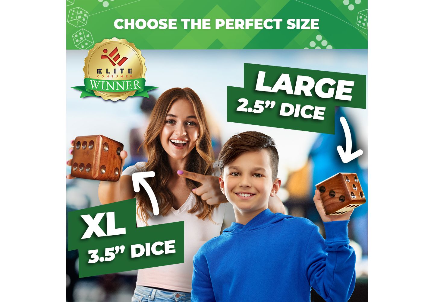 Детские игрушки SWOOC Yardzee, Farkle, & 20+ Games Giant Wood Weather-Resistant Yard Dice Set (6 Dice), Ages 6+ — фото 4