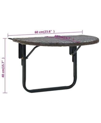 Balcony Table Brown 23.6"x23.6"x15.7" Poly Rattan