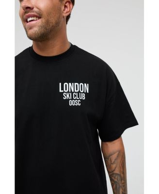 Men's London Ski Club Oversize T-Shirt - Black