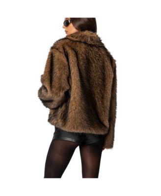 Womens Mob Wife Faux Fur Jacket
