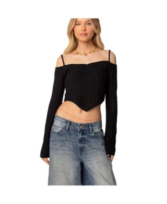 Macy's off shoulder sweater best sale